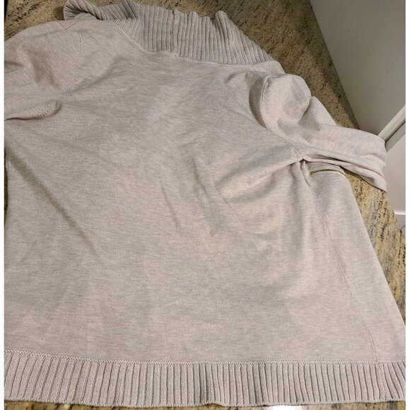 Dress Barn Woman XL Open Front Asymmetrical Hem Cardigan Sweater Zipper Accent - Picture 14 of 15